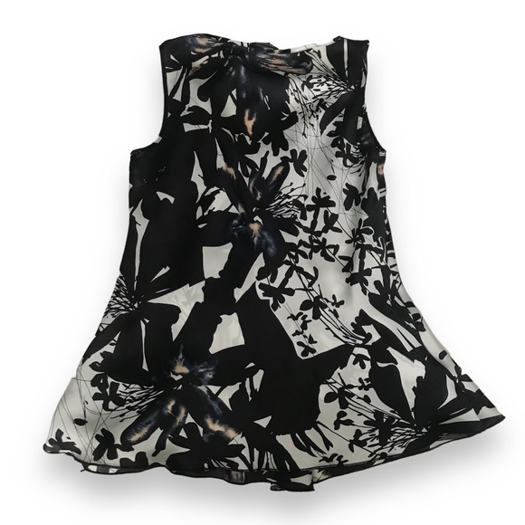 Spence Dark Blue Floral Sleeveless Semi-Sheer Blouse - Picture 5 of 11